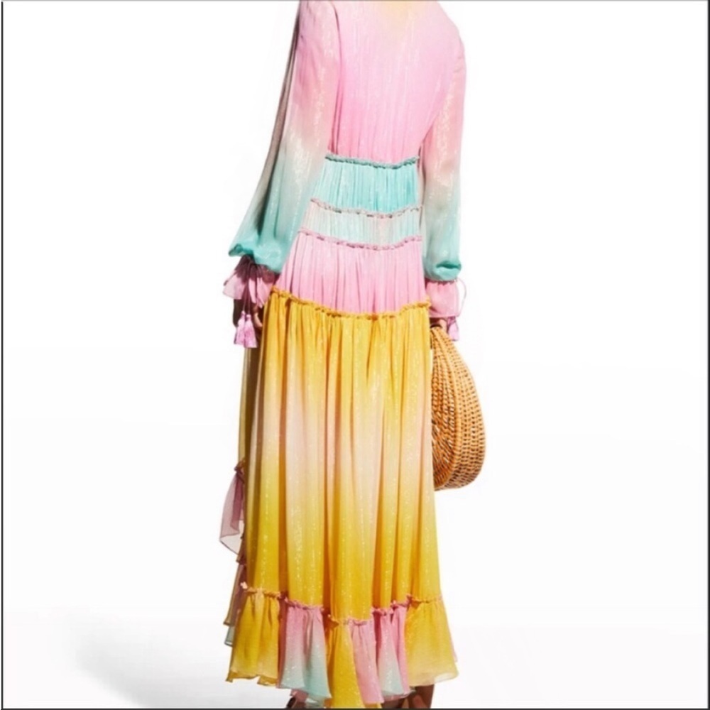ROCOCO SAND Maxi Dress Summer Sequin Pastel High-Low - Picture 3 of 7
